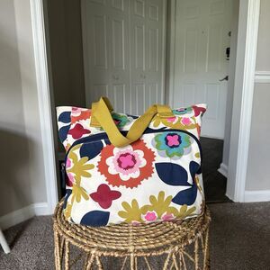 French Bull colorful floral Canvas tote Gym Diaper bag Canvas Shoulder